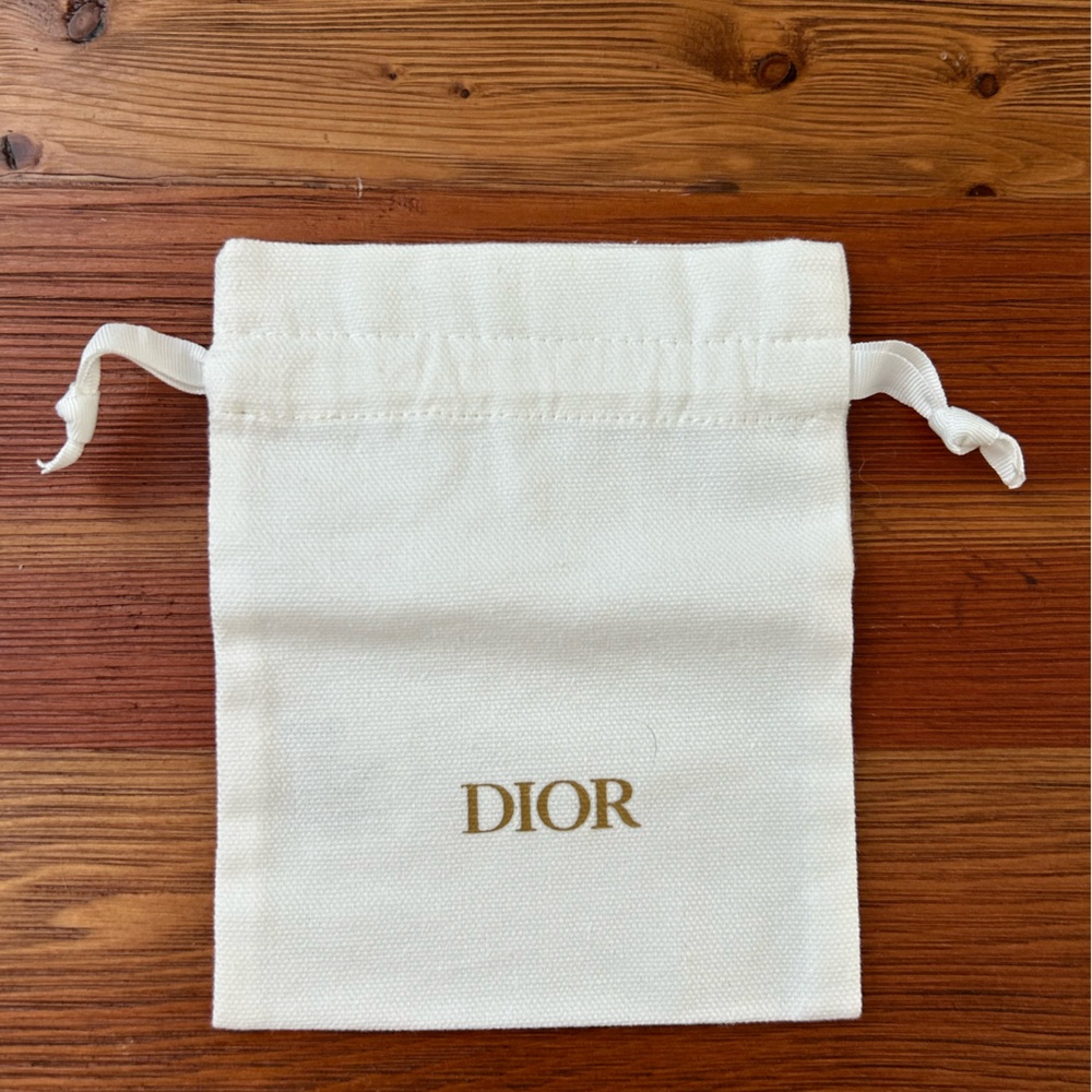 Dior White Drawstring Pouch